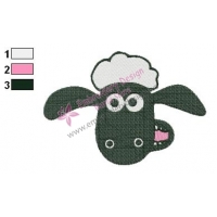 Shaun The Sheep Head Embroidery Design